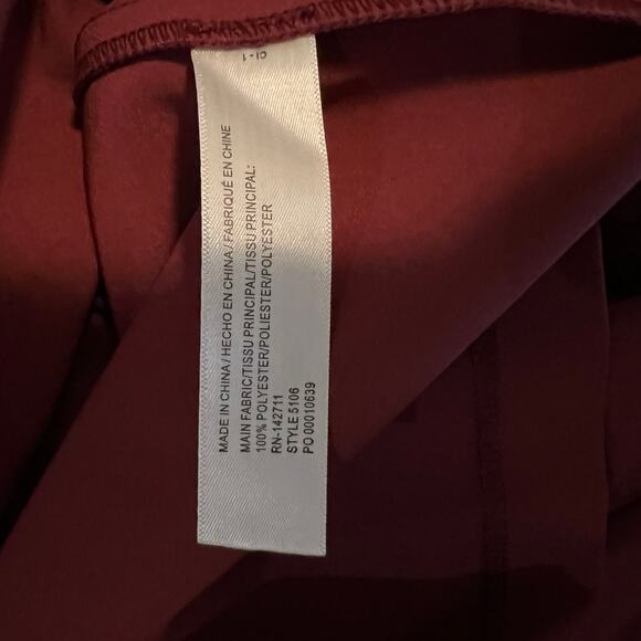 Eloquii Studio Ruffle & Tie Front Dress Wine Burgundy Red Women's Size 14 - Picture 5 of 11